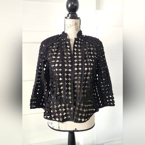 White House Black Market brand new detailed black jacket, size 12